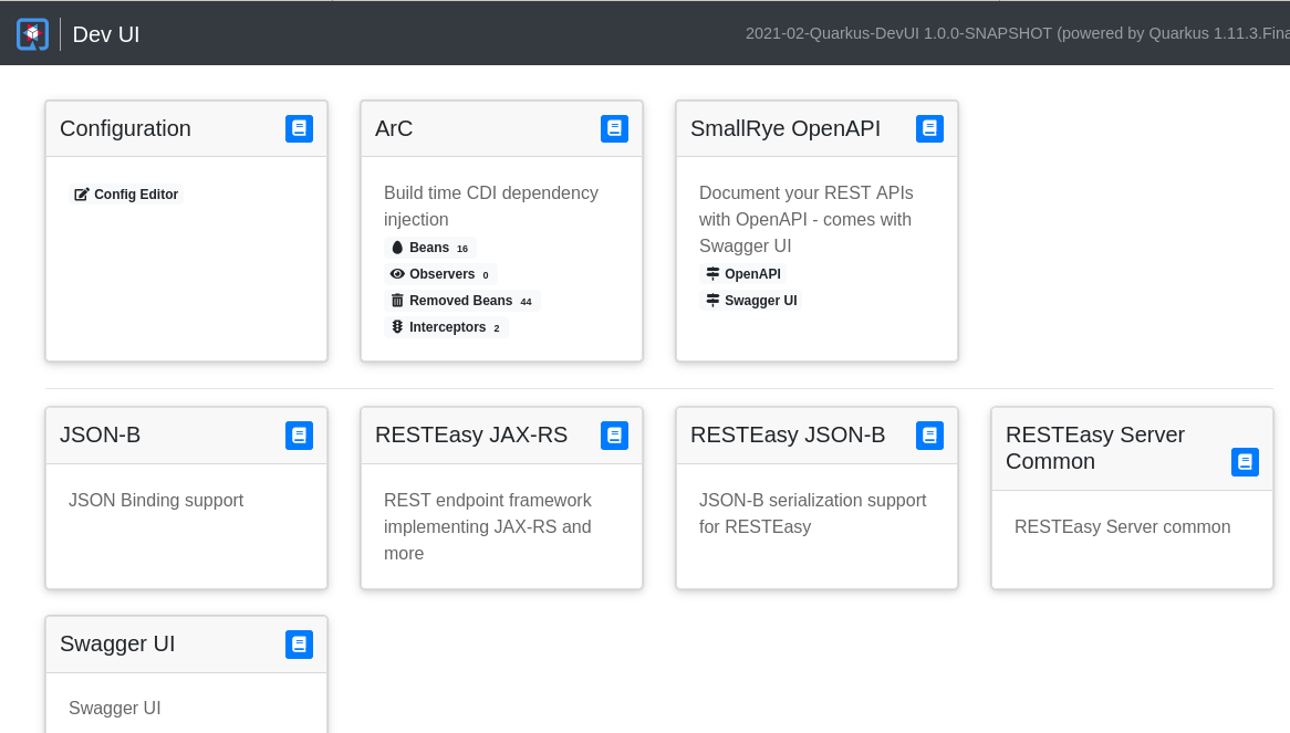 quarkus devui openapi