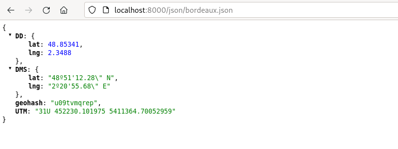 jwebserver page json